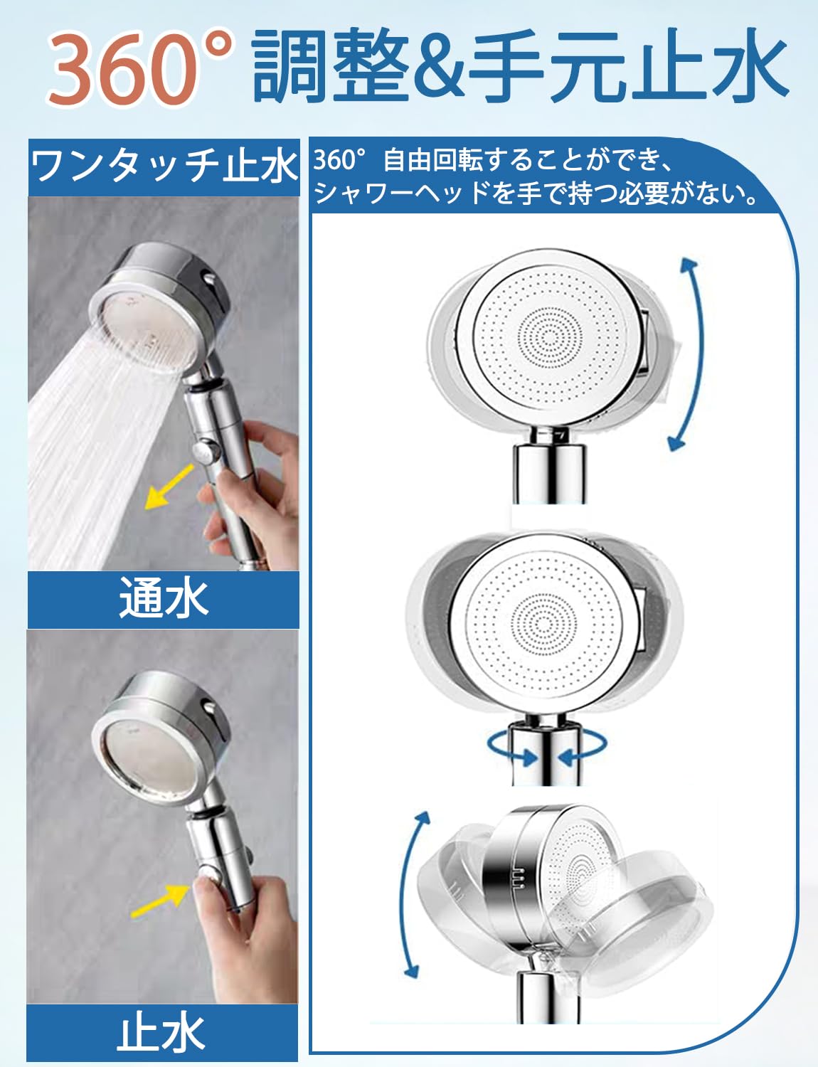 Amazon.co.jp: シャワーヘッド マイクロナノバブル 節水シャワーヘッド